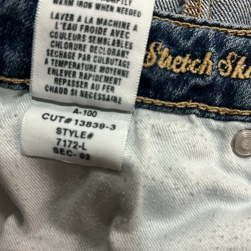American Eagle Jean Short Skinny Stretch Cutoff Vintage Y2K Fray Cuff Distressed - Picture 12 of 12